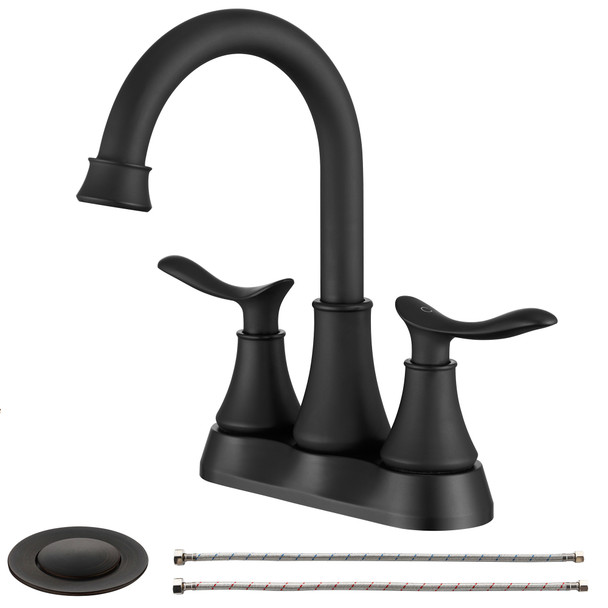 8" Black Stainless Steel Centerset Faucet