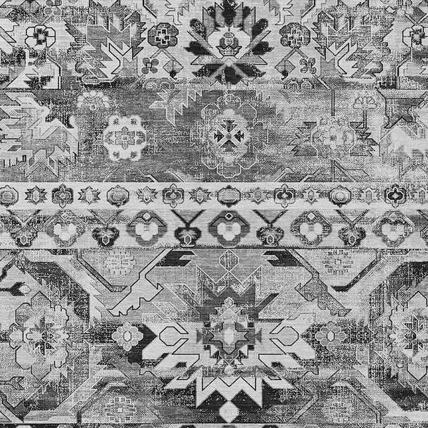 9' X 12' Silver And Gray Cactus Washable Indoor Outdoor Area Rug