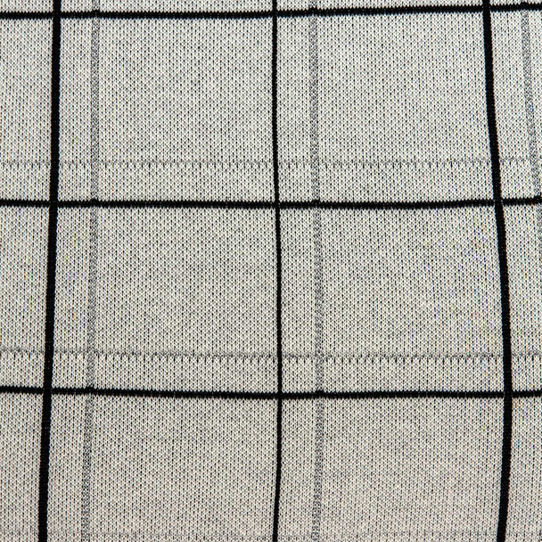 20" Gray Plaid Cotton Throw Pillow