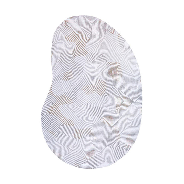 8' X 11' Gray And White Abstract Washable Area Rug With UV Protection