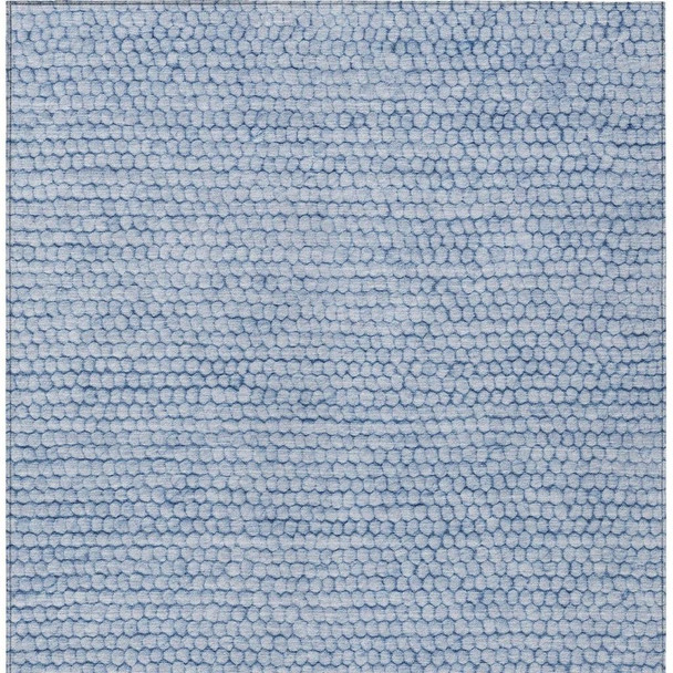 10' X 14' Blue And Sky Blue Striped Washable Indoor Outdoor Area Rug