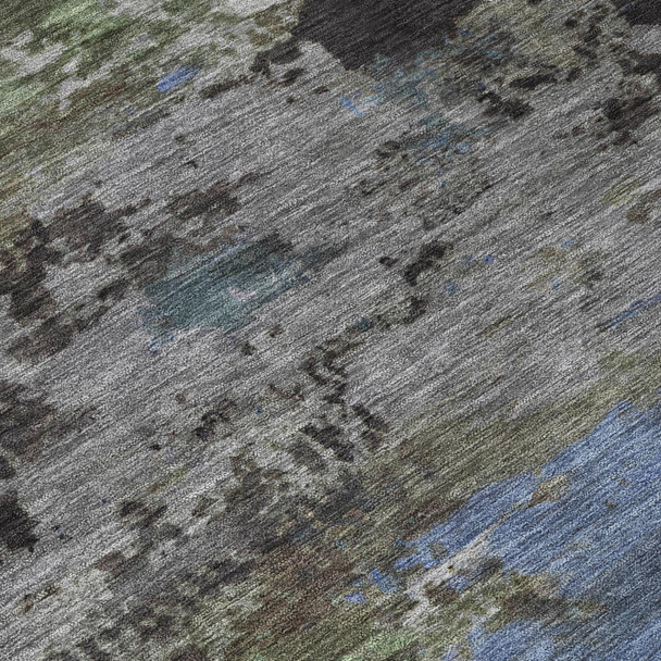8' X 10' Taupe And Brown Abstract Washable Indoor Outdoor Area Rug