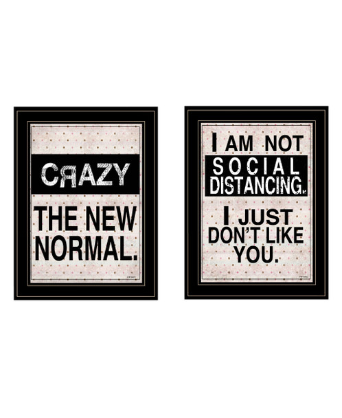 Set Of Two The New Normal Black Framed Print Wall Art
