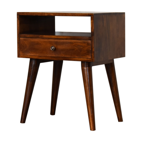22" Chestnut Solid Wood One Drawer Nightstand