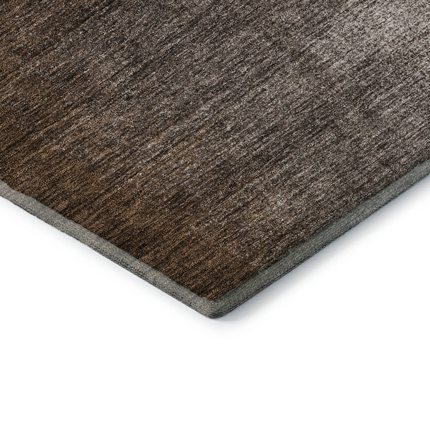 8' X 10' Chocolate And Ivory Abstract Washable Area Rug With UV Protection