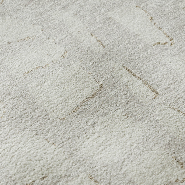 8' X 10' Ivory And Beige Cobblestone Washable Area Rug With UV Protection
