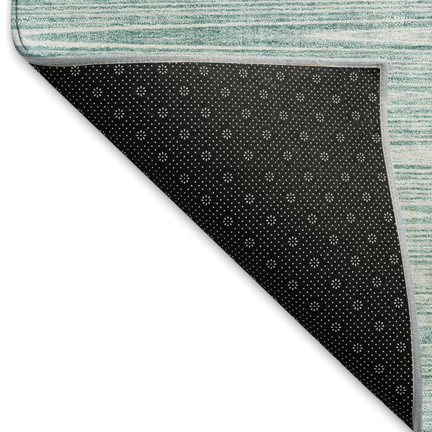10' X 14' Aqua And Teal Abstract Washable Area Rug With UV Protection