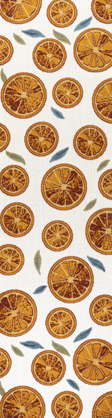8' Orange And Cream Polka Dot Indoor Outdoor Runner Rug