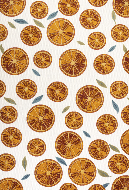 8' X 10' Orange And Cream Polka Dot Indoor Outdoor Area Rug