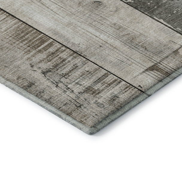 8' X 10' Taupe And Gray Geometric Washable Area Rug With UV Protection