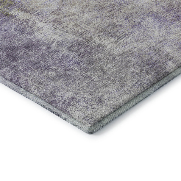 10' X 14' Purple And Green Abstract Washable Area Rug With UV Protection