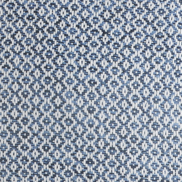 18" Blue And White Geometric Cotton Throw Pillow Cover