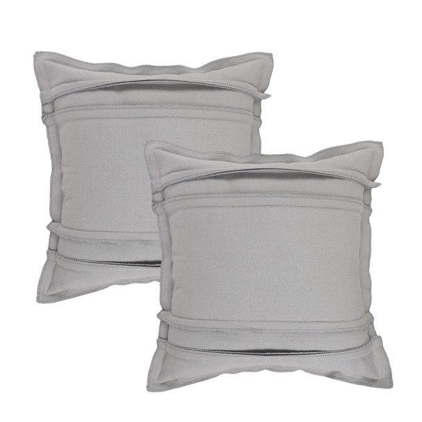 Set of Two 20" Gray Cotton Throw Pillows