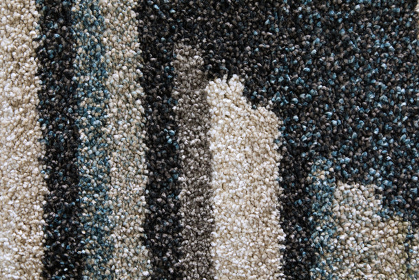 9' X 12' Blue And Ivory Abstract Area Rug