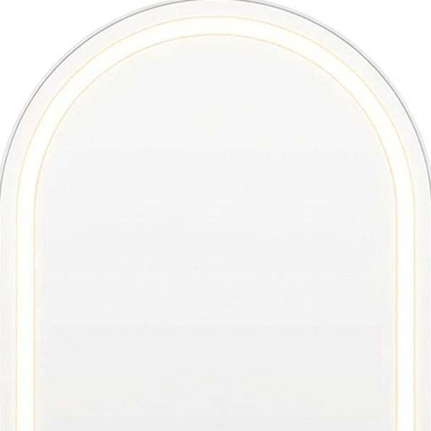 70" Silver Arch Lighted Freestanding And Wall Mounted Framed Full Length Mirror