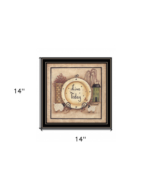 Live Today 2 Black Framed Print Wall Art