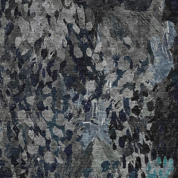 9' X 12' Pewter And Gray Abstract Washable Indoor Outdoor Area Rug