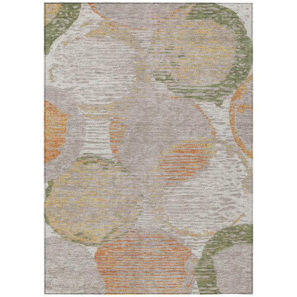 9' X 12' Ivory And Pewter Geometric Washable Indoor Outdoor Area Rug
