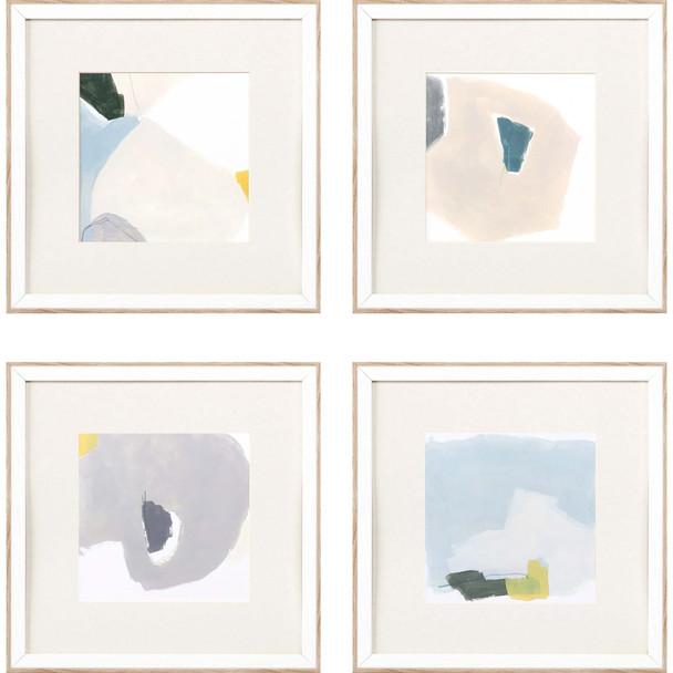 Set Of Four Tilt White Framed Print Wall Art