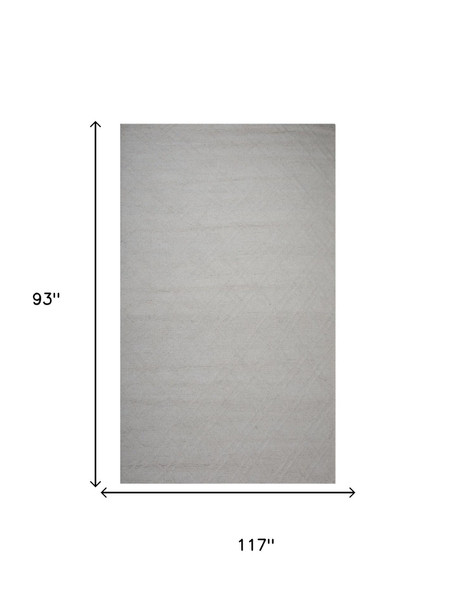 8' X 10' Ivory And Natural Wool Geometric Hand Tufted Area Rug