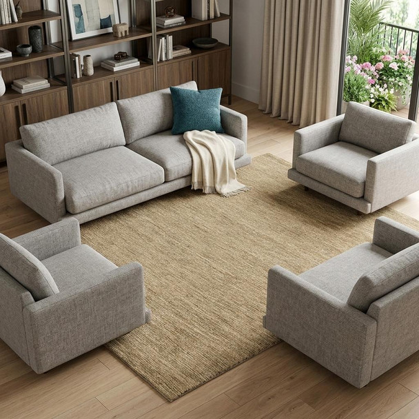 10' X 13' Brown And Natural Wool Hand Tufted Area Rug