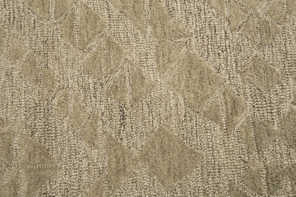 5' X 8' Brown And Natural Wool Geometric Hand Tufted Area Rug