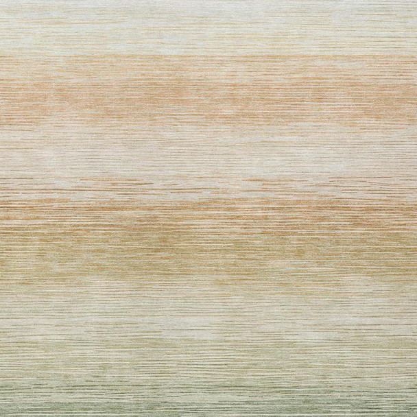 8' X 10' Green And Linen Striped Washable Indoor Outdoor Area Rug