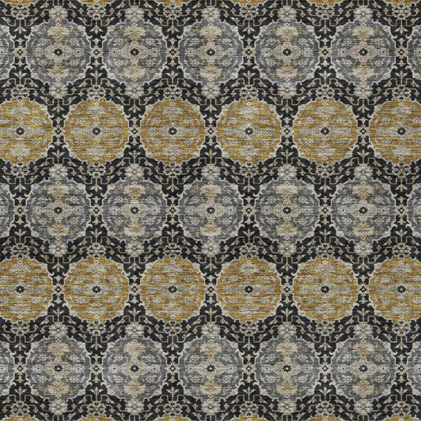 3' X 5' Black And Graphite Striped Washable Indoor Outdoor Area Rug