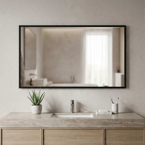71" Black Metal Freestanding Framed Standing Mirror