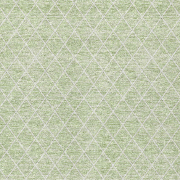 10' X 14' Mint Green And Ivory Geometric Washable Indoor Outdoor Area Rug