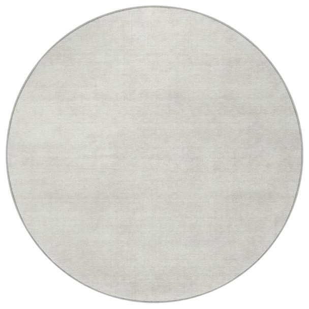 8' Ivory Round Washable Indoor Outdoor Area Rug