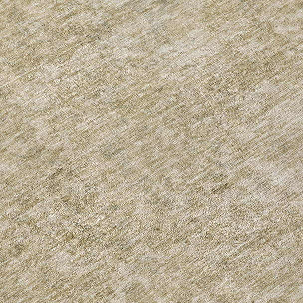 3' X 5' Tan And Beige Abstract Washable Indoor Outdoor Area Rug