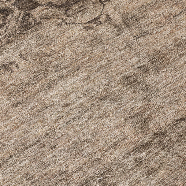 5' X 8' Brown And Taupe Medallion Washable Indoor Outdoor Area Rug