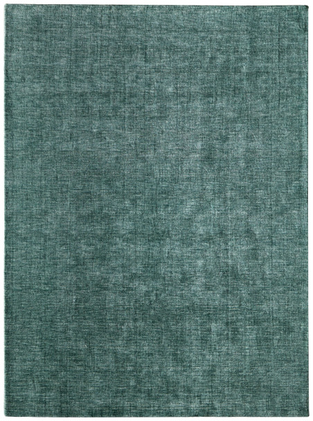 8' X 11' Green And White Hand Woven Area Rug