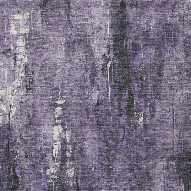 3' X 5' Purple And Ivory Abstract Washable Indoor Outdoor Area Rug