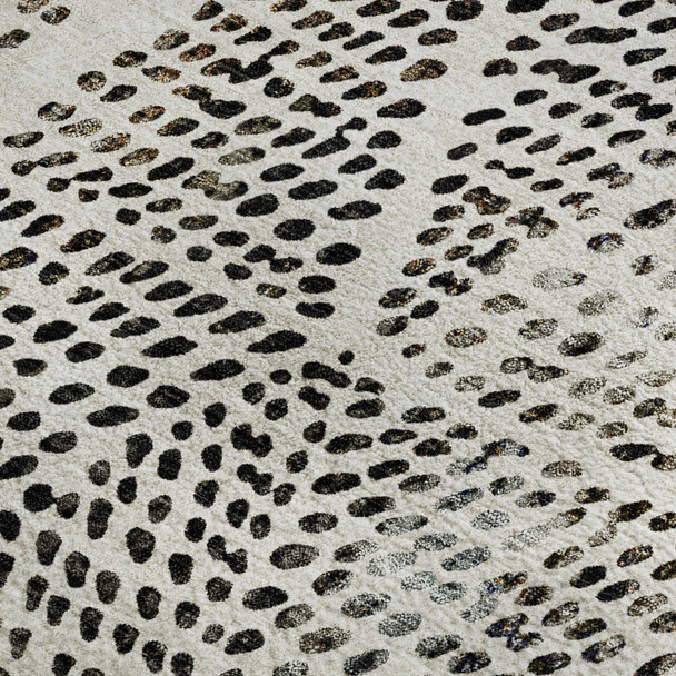 10' X 14' Ivory And Charcoal Diamond Washable Area Rug With UV Protection