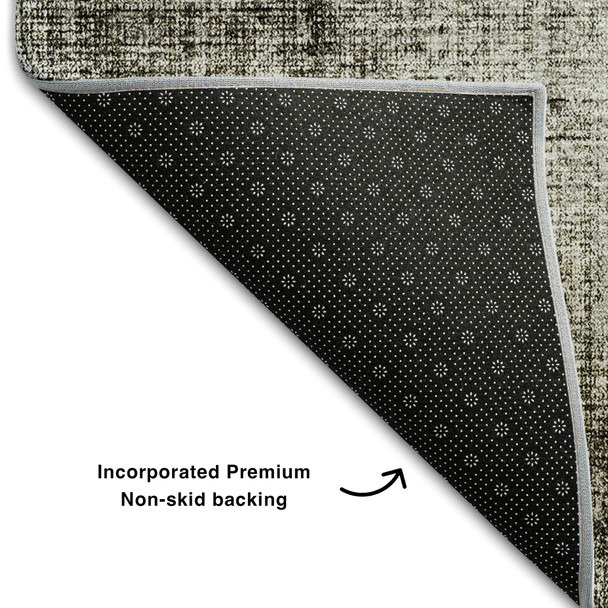 9' X 12' Taupe And Brown Geometric Washable Area Rug With UV Protection