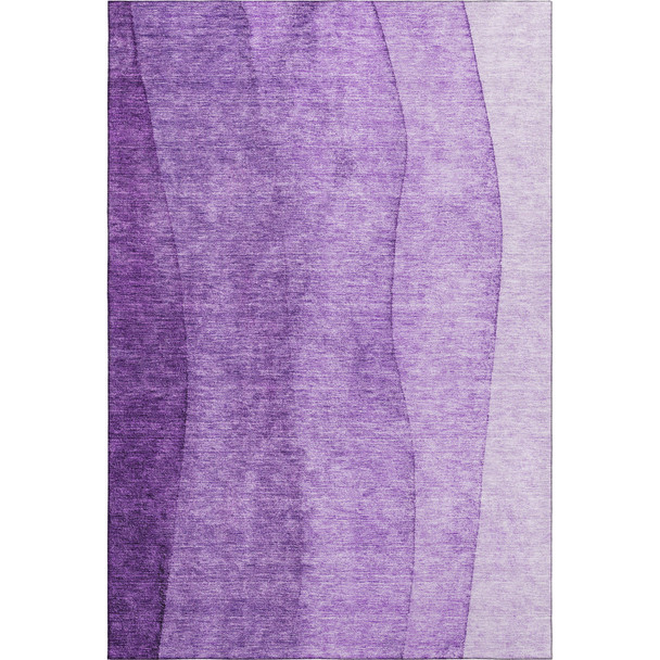 9' X 12' Purple And Ivory Ombre Washable Area Rug With UV Protection