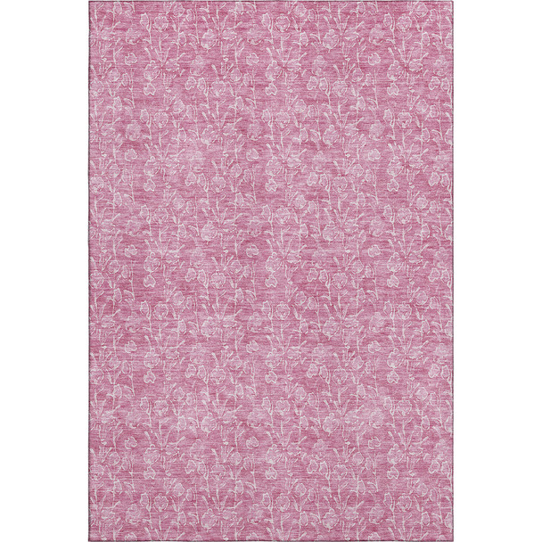 10' X 14' Blush And Ivory Floral Washable Area Rug With UV Protection