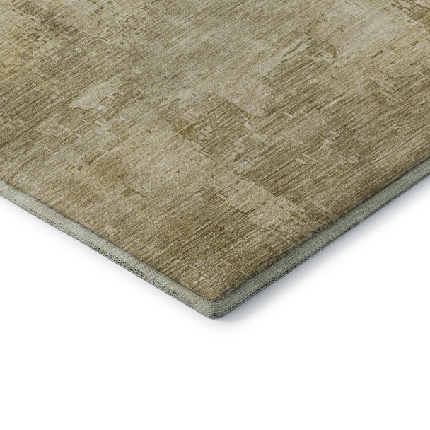8' X 10' Beige And Wheat Abstract Washable Area Rug With UV Protection