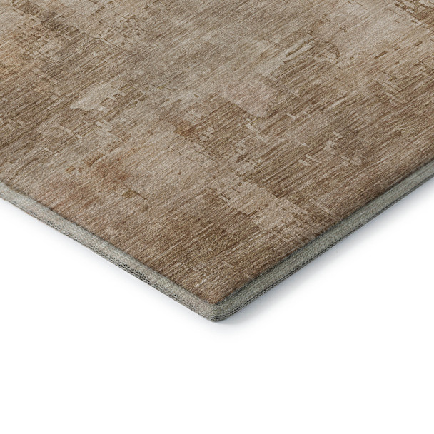 10' X 14' Coral And Beige Abstract Washable Area Rug With UV Protection