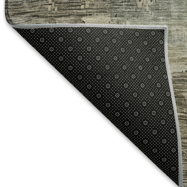 10' X 14' Sage Gold And Beige Abstract Washable Area Rug With UV Protection