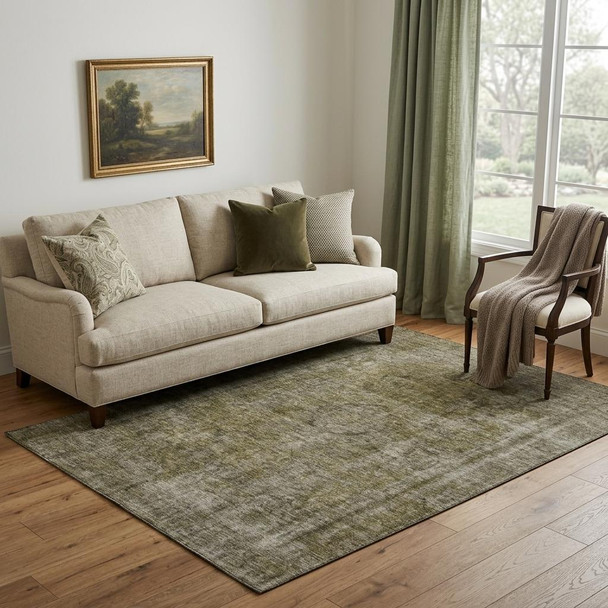 5' X 8' Pewter And Silver Abstract Washable Area Rug With UV Protection