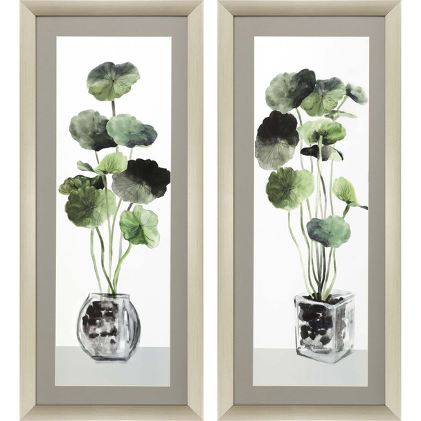 Set Of Two Simple Glass Silver Framed Print Wall Art