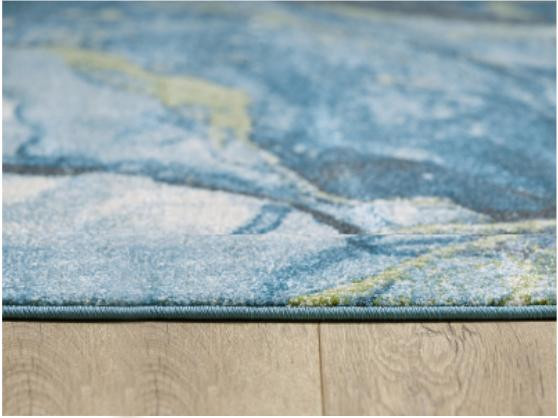 10' X 13' Teal Blue Green And Ivory Abstract Area Rug