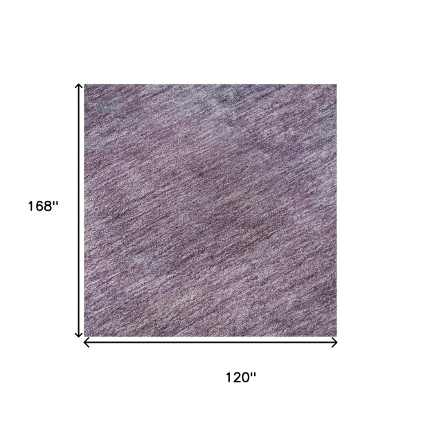 10' X 14' Lavender And Teal Abstract Washable Area Rug With UV Protection