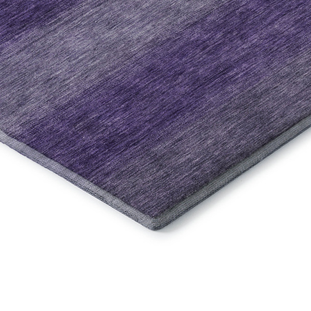 5' X 8' Purple And Lavender Striped Washable Area Rug With UV Protection