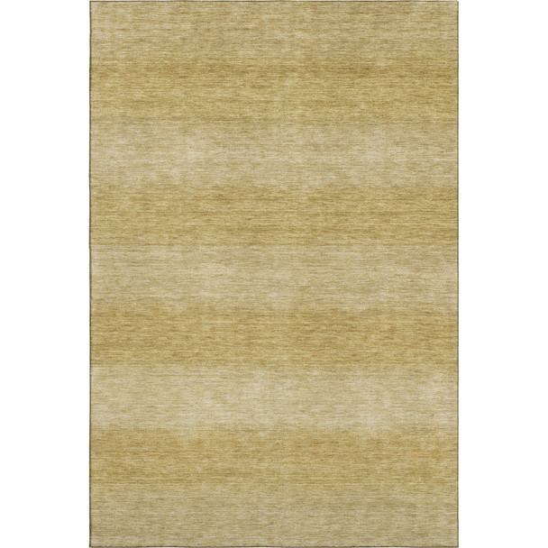 3' X 5' Wheat And Gold Striped Washable Area Rug With UV Protection
