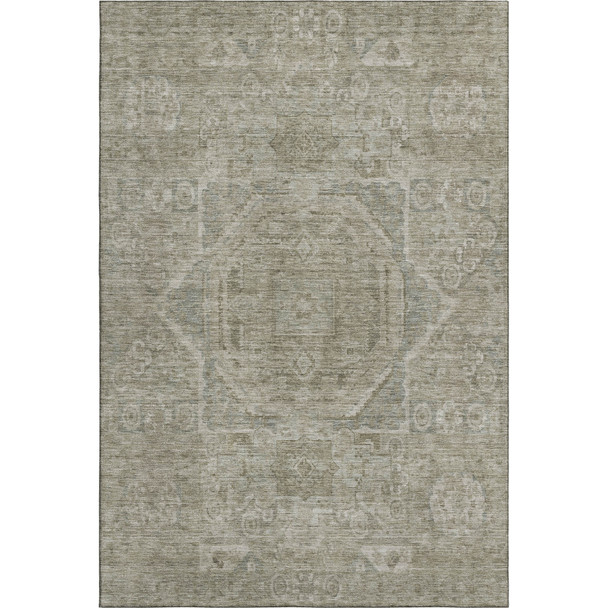 3' X 5' Gray And Silver Oriental Washable Area Rug With UV Protection