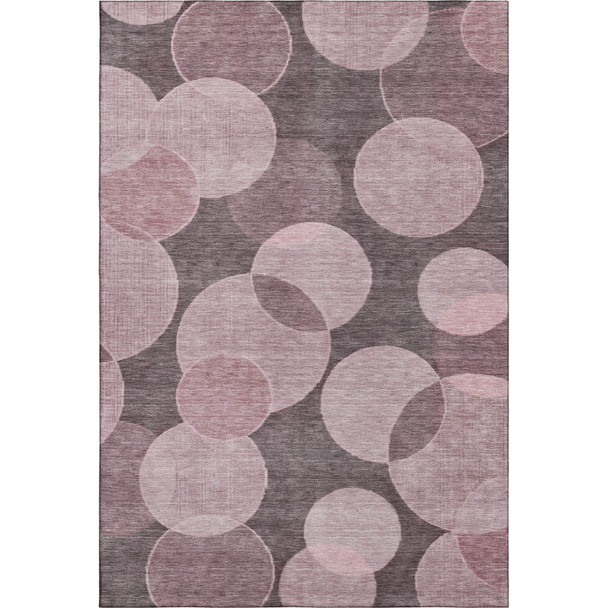 8' X 10' Blush And Pink Geometric Washable Area Rug With UV Protection